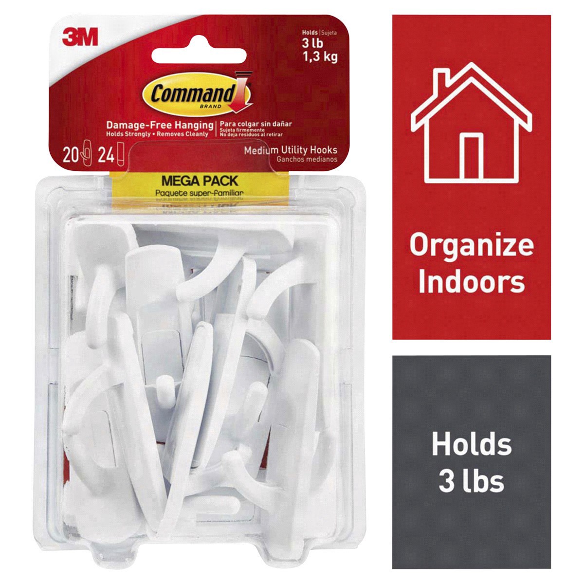 slide 1 of 29, Command Medium Hooks Mega Pack, White, 24 ct