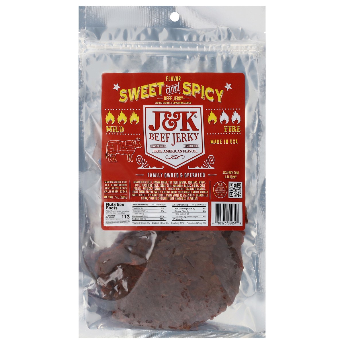 slide 1 of 12, J&K Beef Jerky Sweet & Spicy Flavor 8 oz, 8 oz