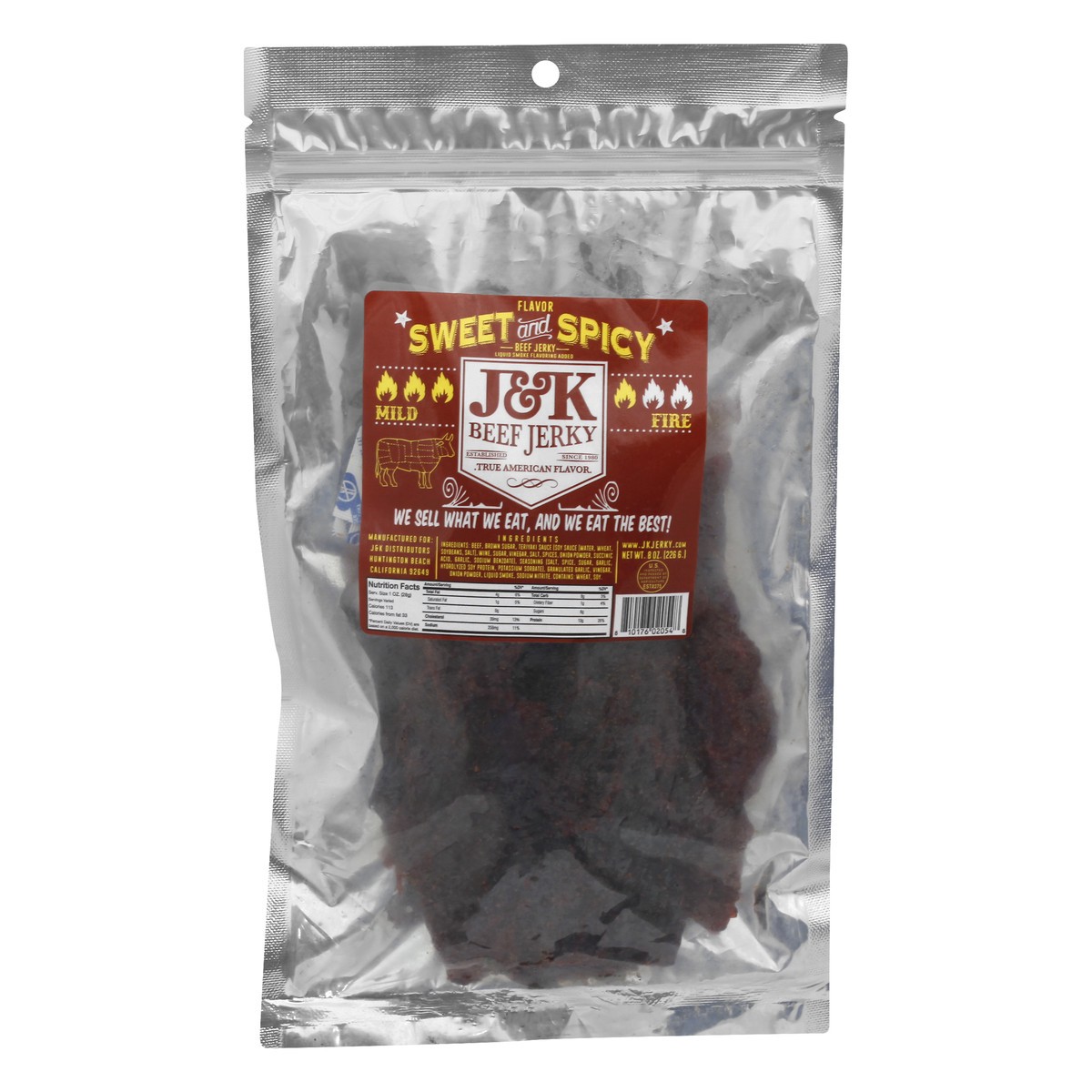 slide 9 of 12, J&K Beef Jerky Sweet & Spicy Flavor Beef Jerky 8 oz, 8 oz