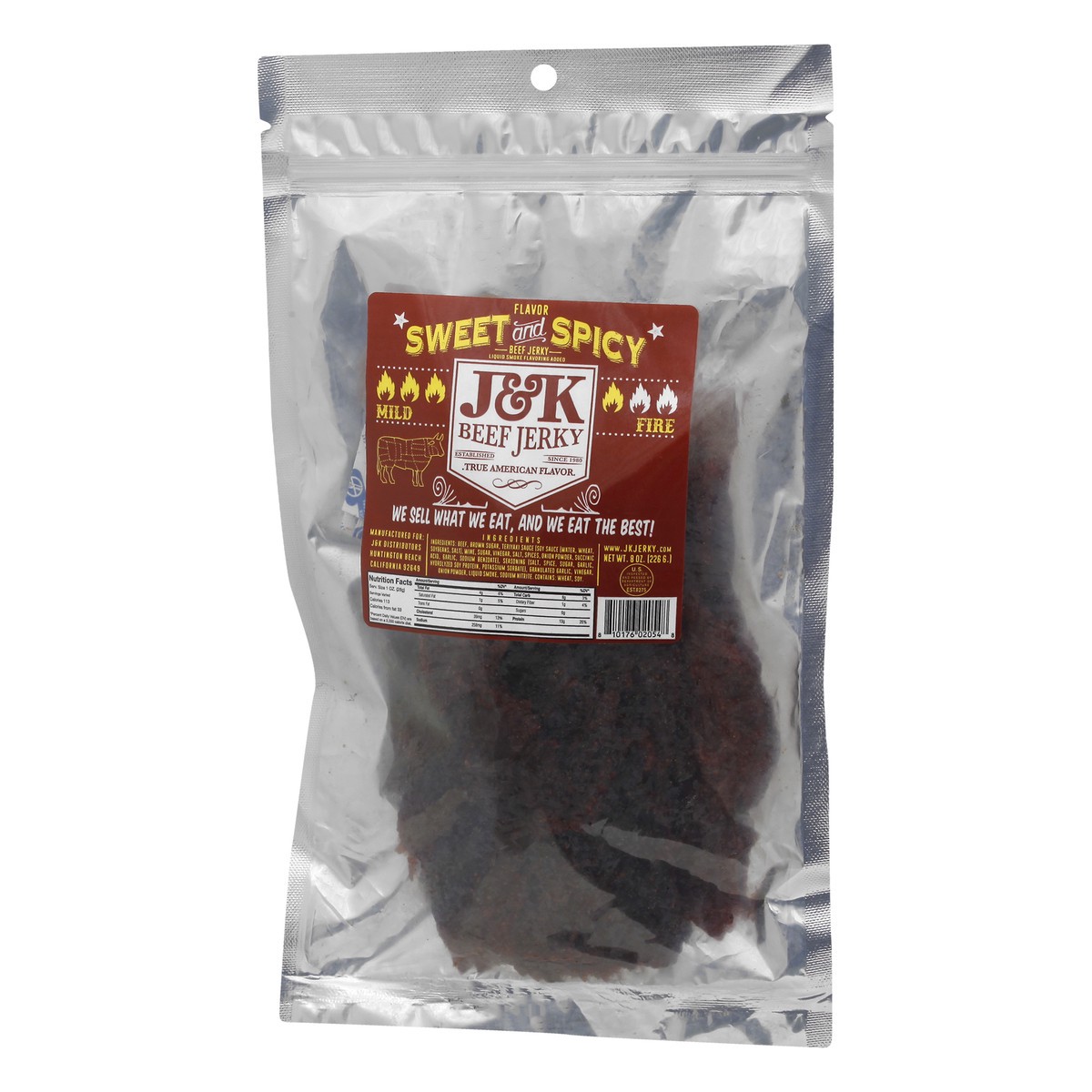 slide 12 of 12, J&K Beef Jerky Sweet & Spicy Flavor Beef Jerky 8 oz, 8 oz