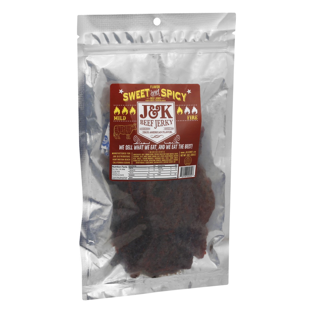 slide 10 of 12, J&K Beef Jerky Sweet & Spicy Flavor Beef Jerky 8 oz, 8 oz