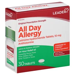 Leader All Day Allergy, Original Prescription Strength, Tablets 30 ct ...
