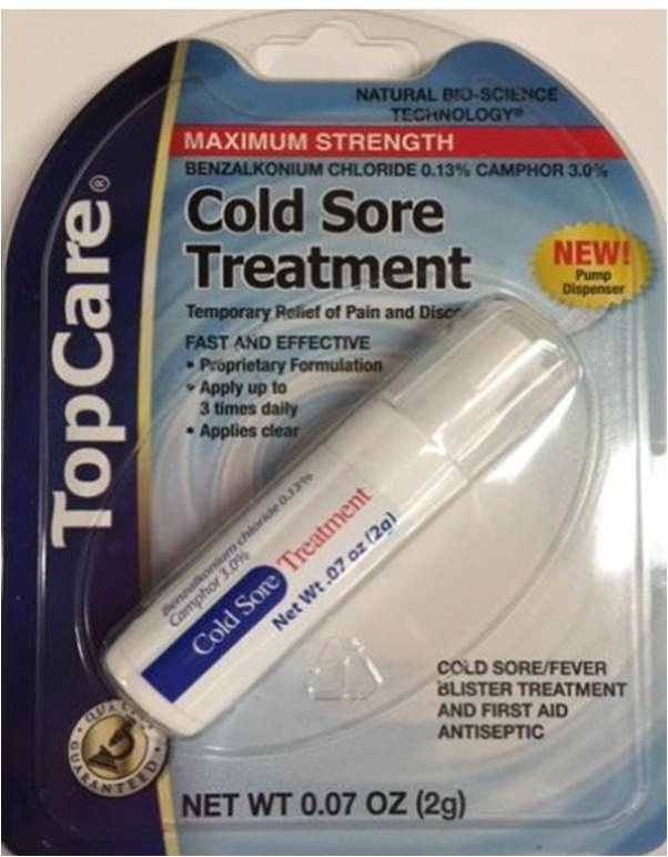 slide 1 of 1, TopCare Cold Sore Treatment Pump, 0.07 oz