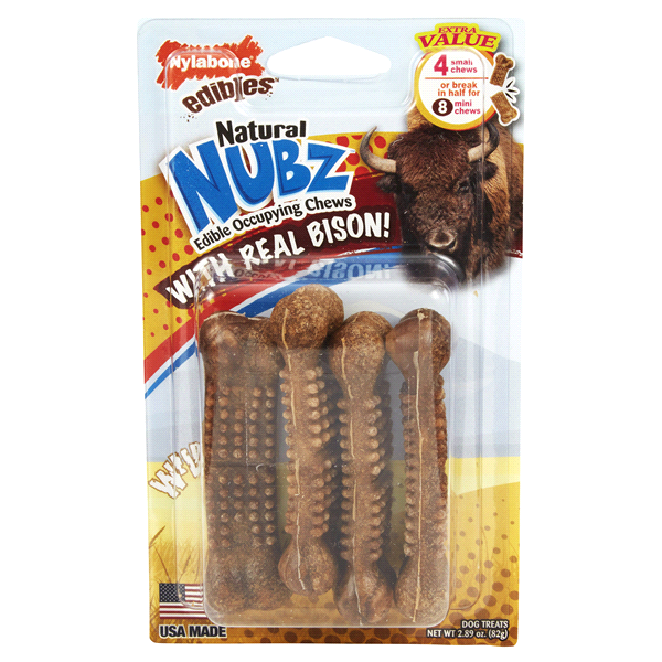 Nylabone Nubz Wild Bison Small Dog Treats 4 ct Shipt
