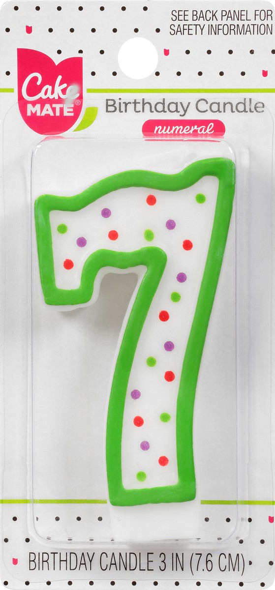 slide 2 of 10, Cake Mate 3 Inch 7 Numeral Birthday Candle 1 ea, 1 ea