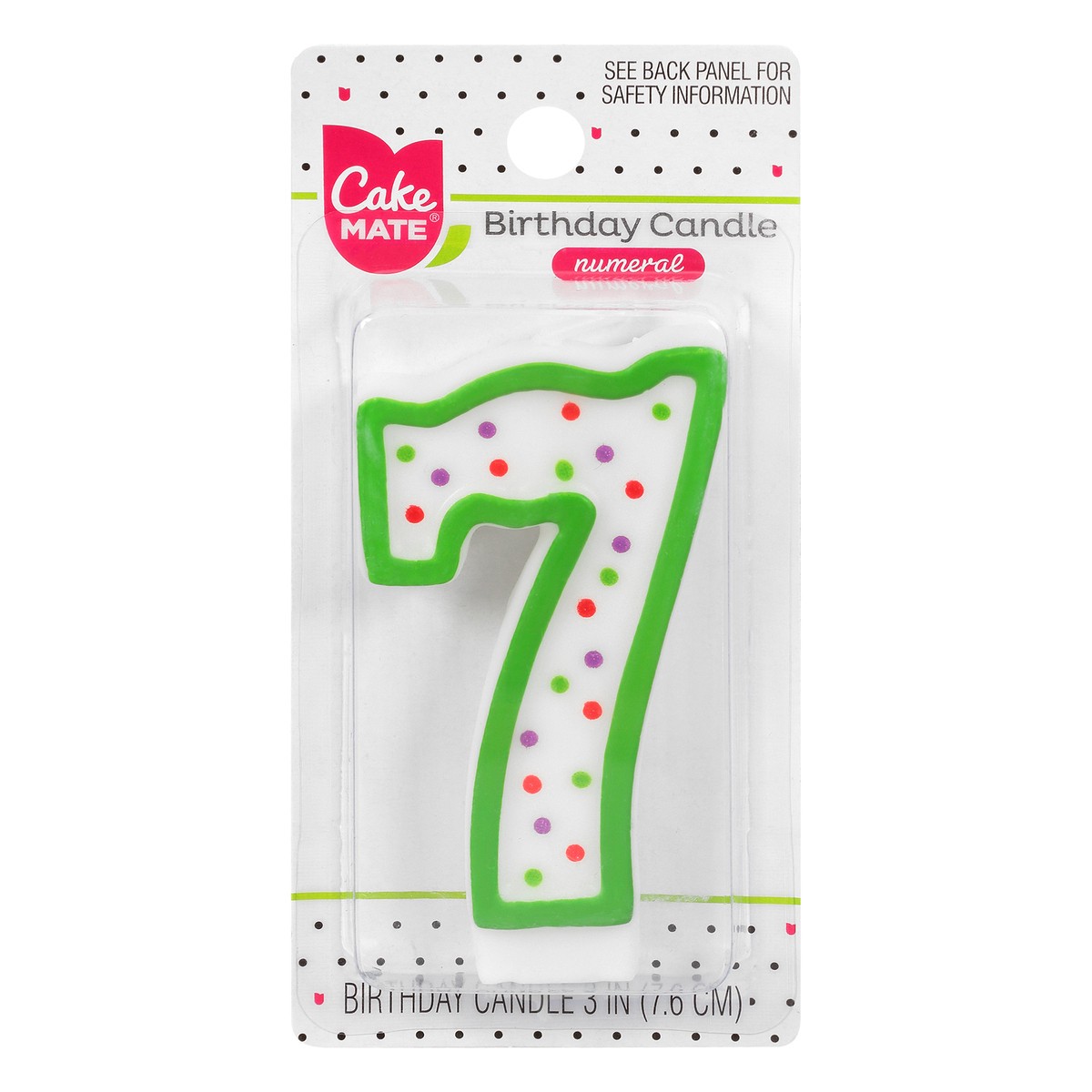slide 1 of 10, Cake Mate 3 Inch 7 Numeral Birthday Candle 1 ea, 1 ea