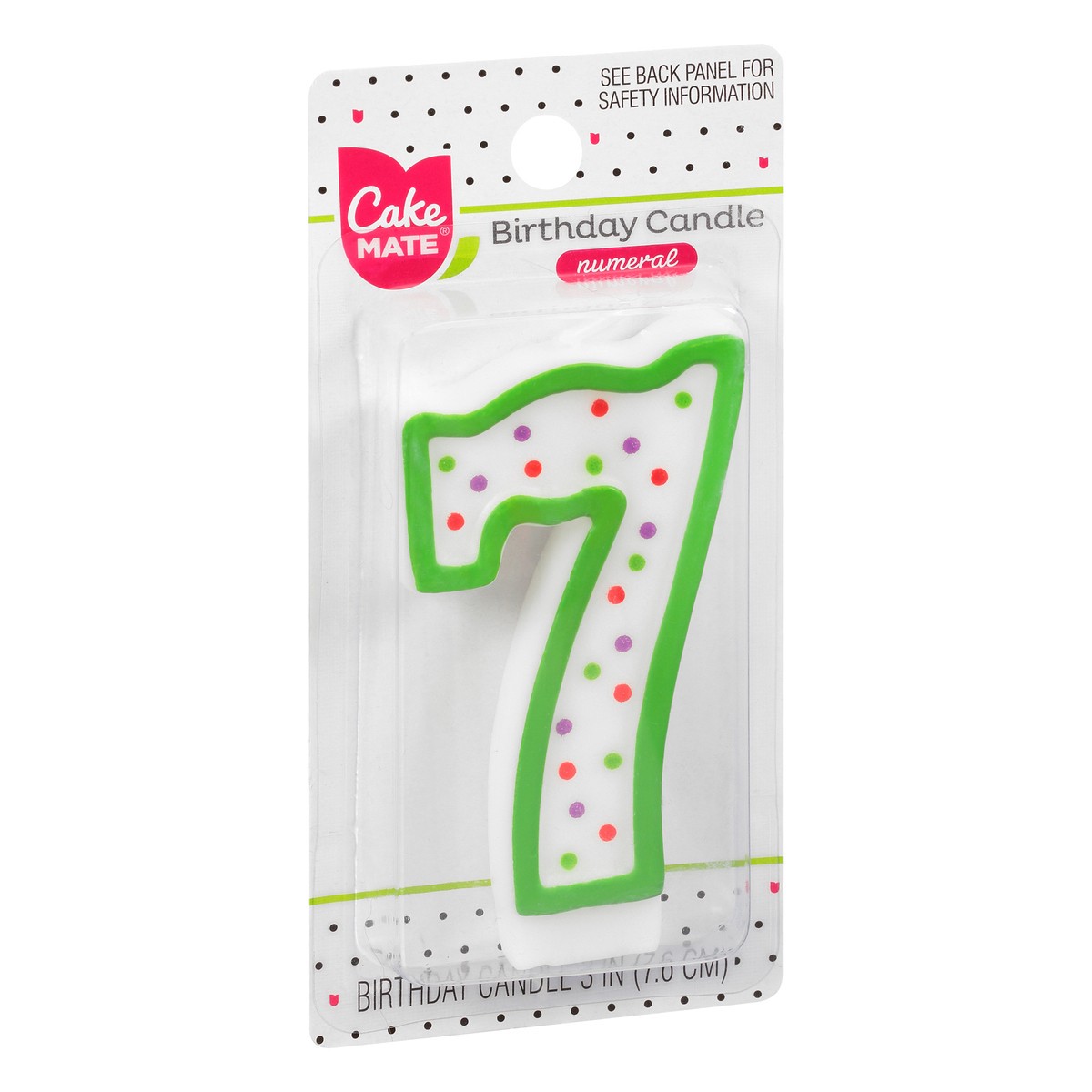 slide 7 of 10, Cake Mate 3 Inch 7 Numeral Birthday Candle 1 ea, 1 ea