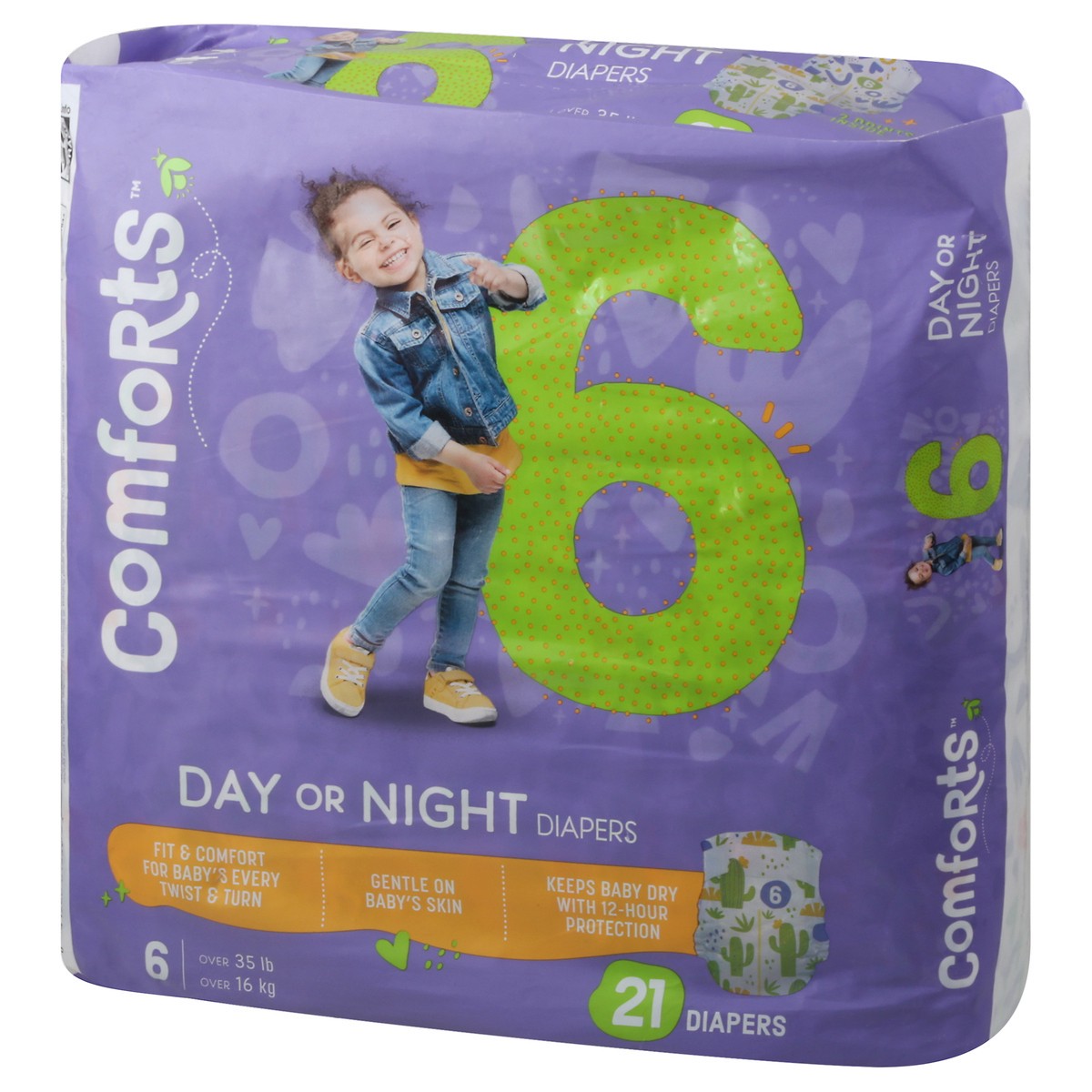 slide 7 of 12, Comforts Size 6 Day Or Night Baby Diapers, 21 ct