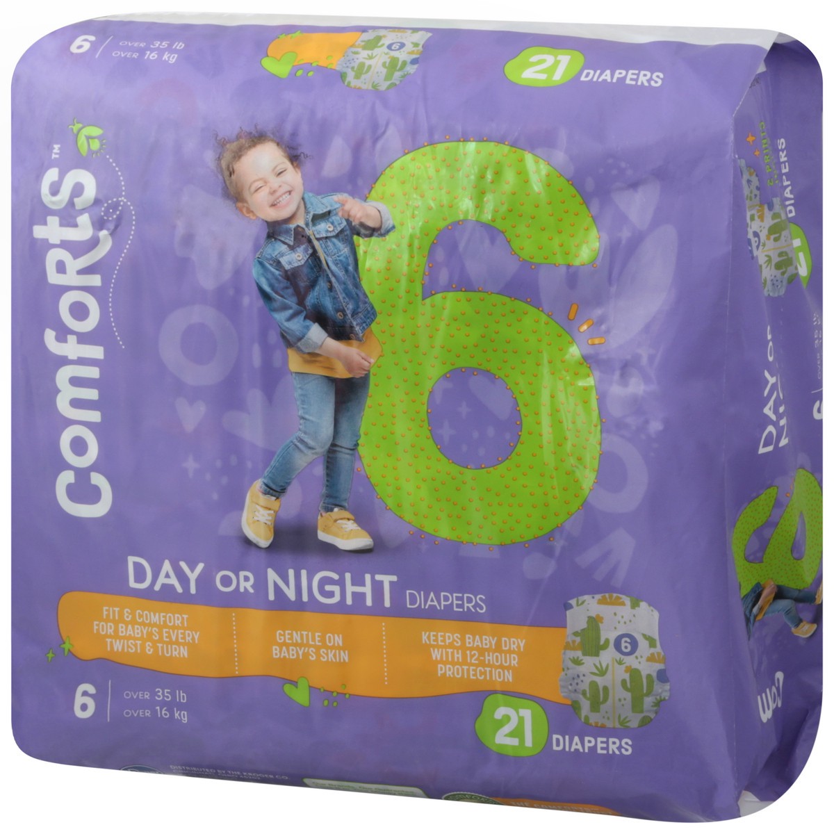 slide 9 of 12, Comforts Size 6 Day Or Night Baby Diapers, 21 ct