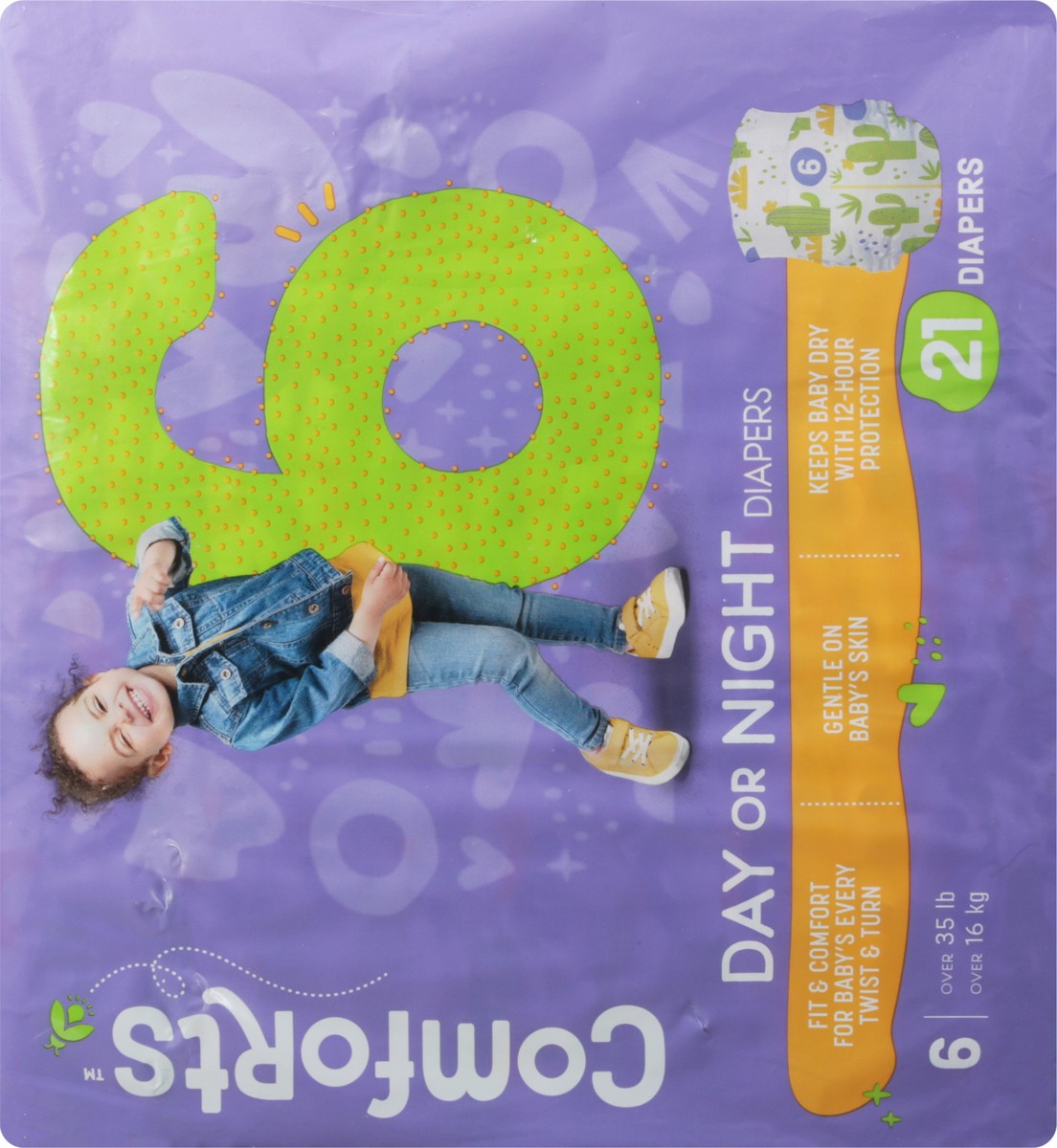 slide 6 of 12, Comforts Size 6 Day Or Night Baby Diapers, 21 ct