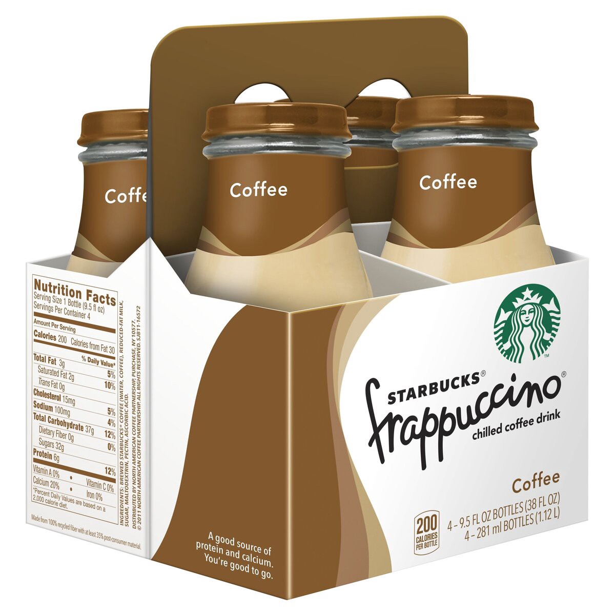slide 4 of 9, Starbucks Frappuccino Chilled Coffee Drink Coffee 9.5 Fl Oz 4 Count Bottle, 38 oz
