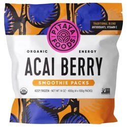 Pitaya Foods Organic Acai Berry Smoothie Packs - 4 x 100 g
