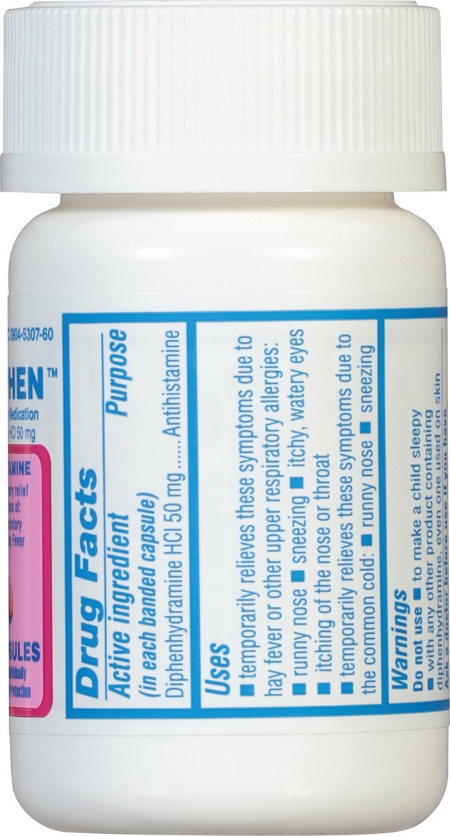 slide 10 of 13, Major 50 mg Banophen 100 Capsules, 50 mg, 100 ct