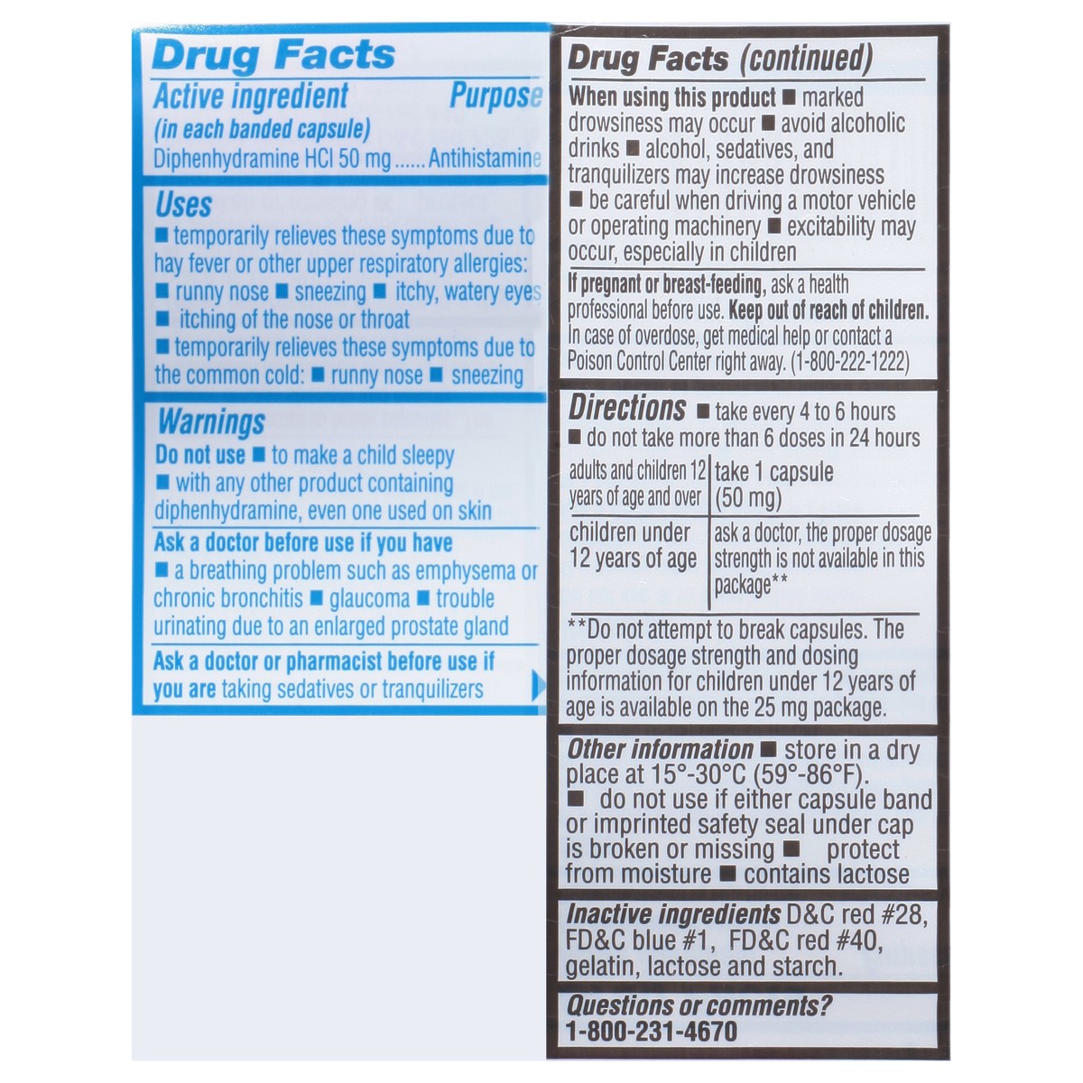 slide 12 of 13, Major 50 mg Banophen 100 Capsules, 50 mg, 100 ct