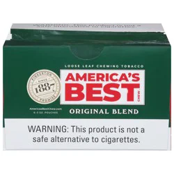 America's Best Chew Loose Leaf Original Blend Chewing Tobacco 6 x 3 oz Pouches