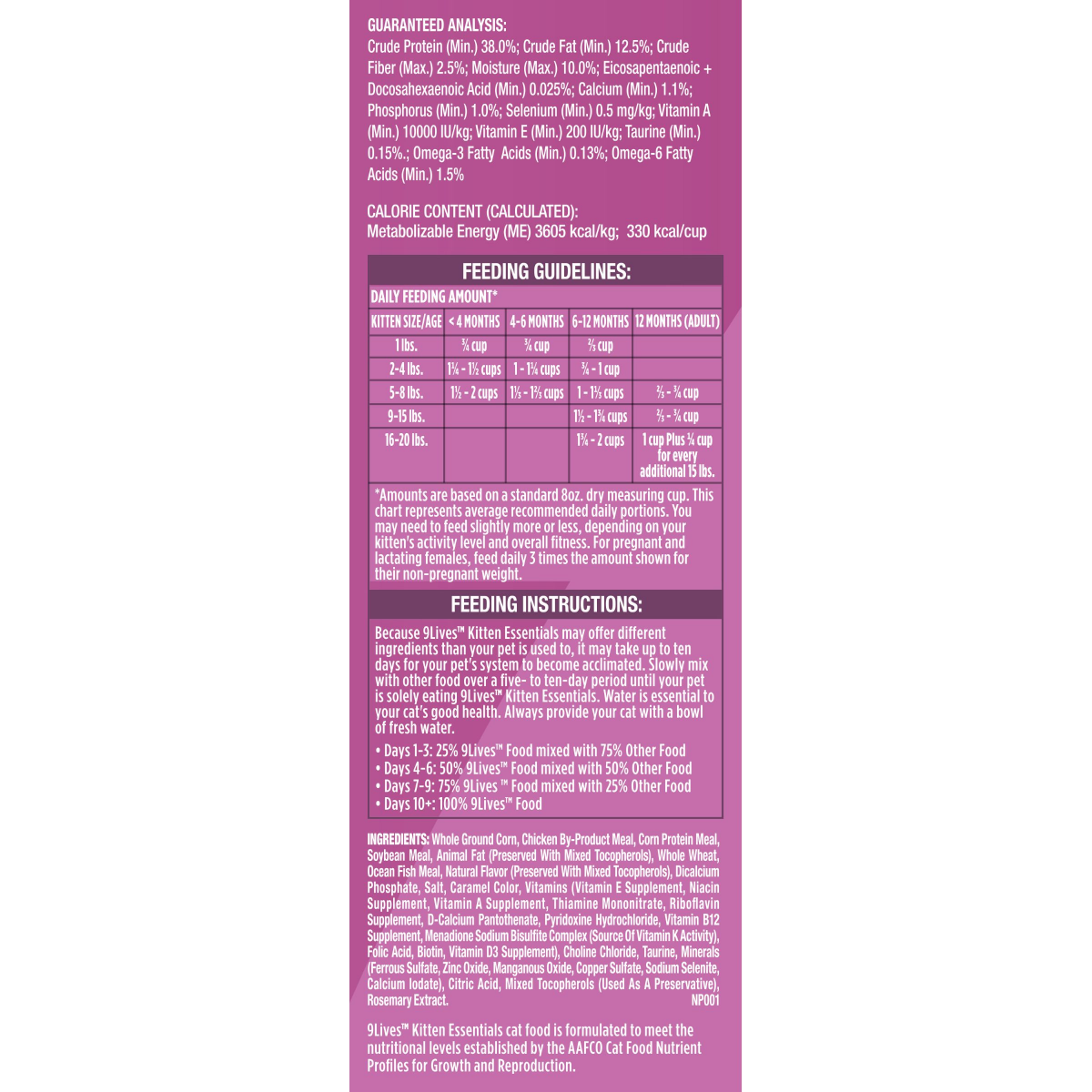 slide 14 of 25, 9 Lives Dry Cat Food Kitten, 2.5 lb