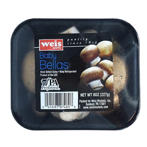 slide 1 of 1, Baby Bellas Mushrooms, 8 oz