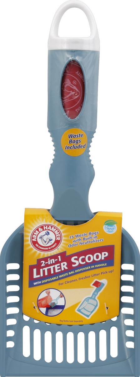 slide 2 of 2, ARM & HAMMER Bamboo Home Deluxe 2-in-1 Litter Scoop with Bags, 1 ct