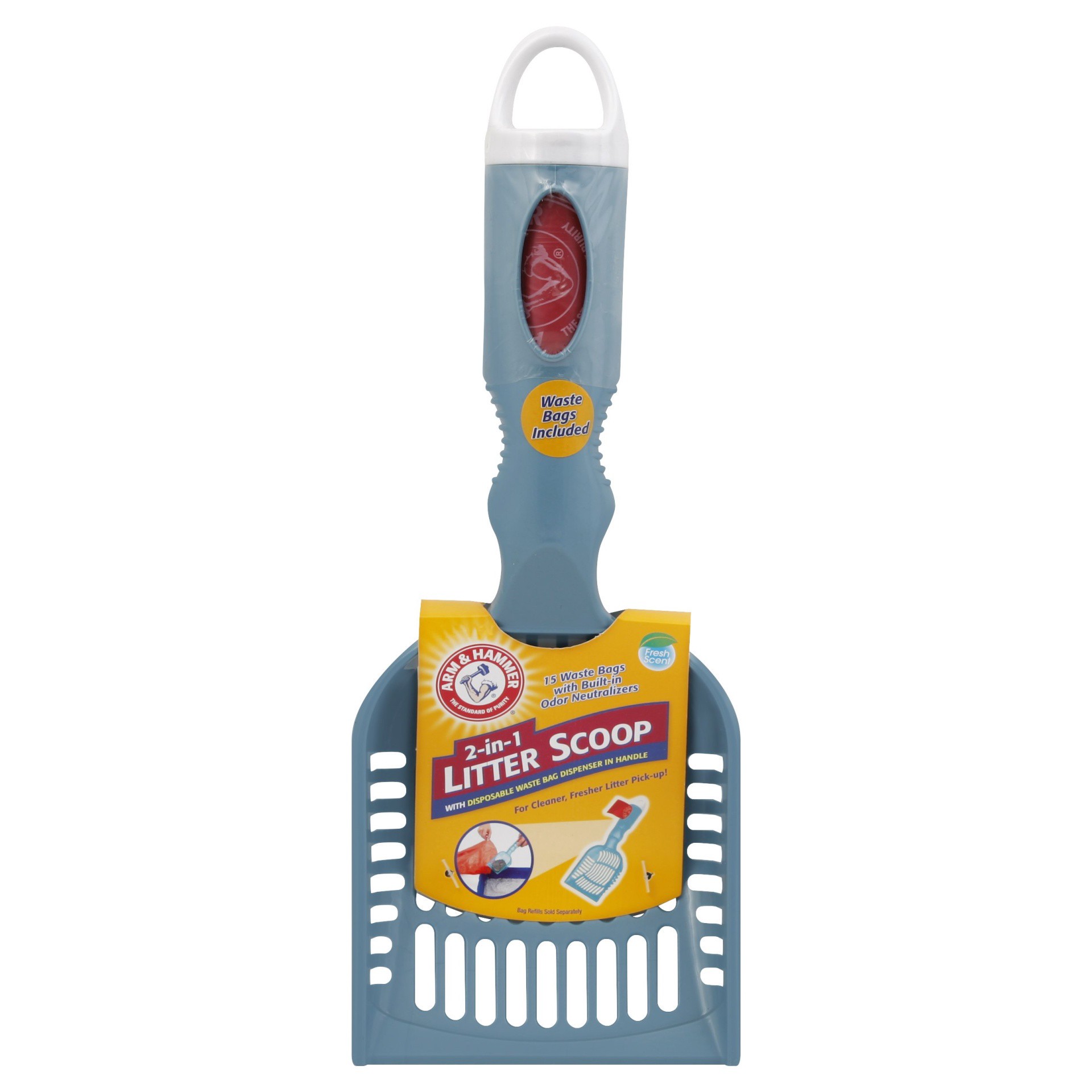 slide 1 of 2, ARM & HAMMER Bamboo Home Deluxe 2-in-1 Litter Scoop with Bags, 1 ct