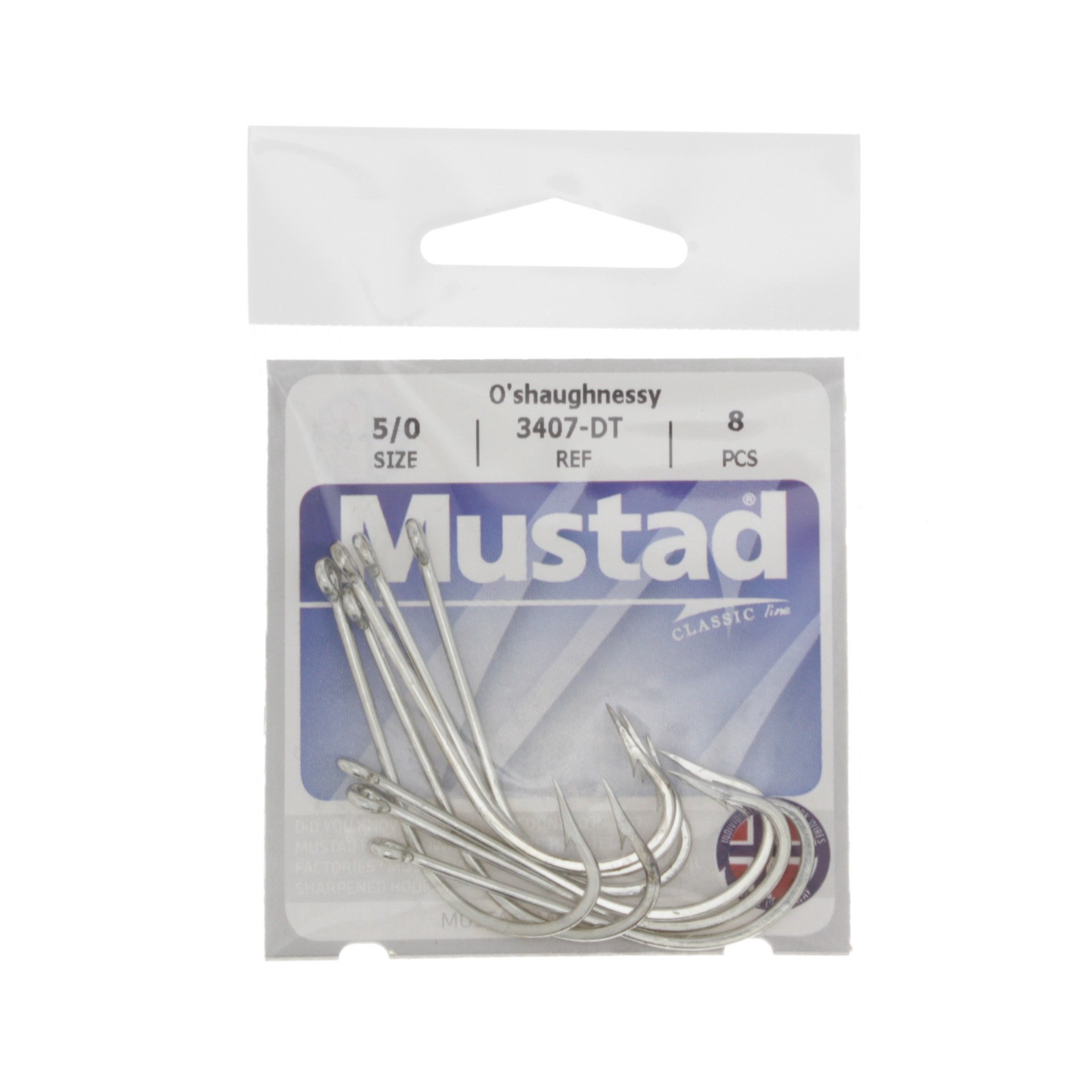 slide 1 of 1, Mustad O' Shaughnessy Hook Size 5/0, 8 ct