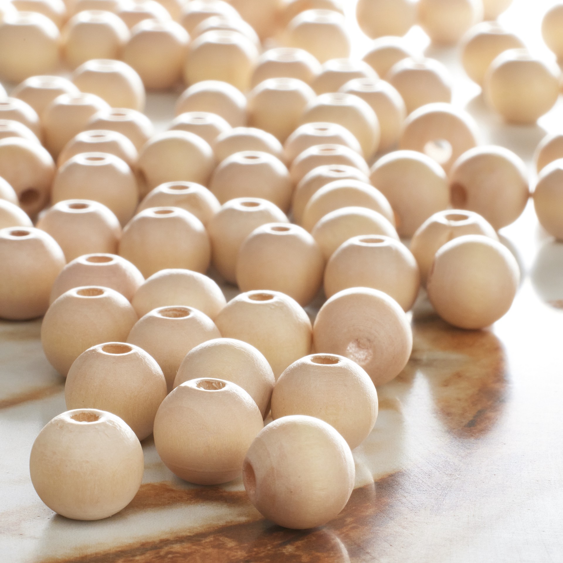 slide 2 of 3, 11mm Natural Wood Round Craft Beads By Bead Landing, 11mm