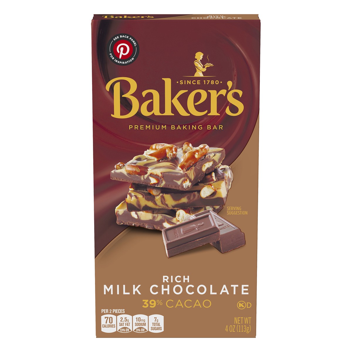 slide 13 of 14, Baker's Premium Milk Chocolate Baking Bar, 4 oz Box, 4 oz