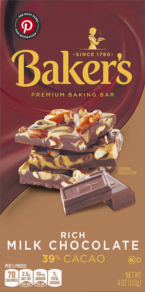 slide 1 of 14, Baker's Premium Milk Chocolate Baking Bar, 4 oz Box, 4 oz