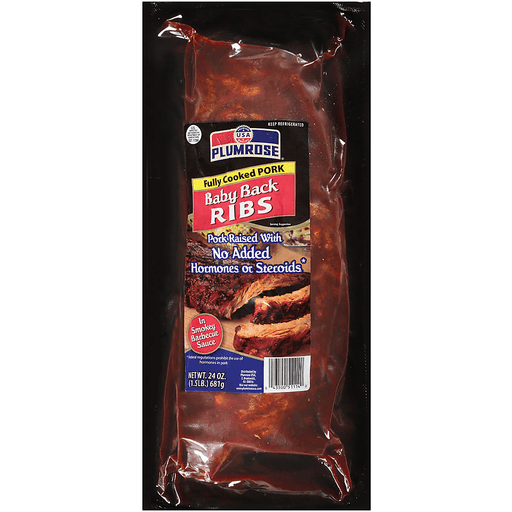 slide 1 of 3, Plumrose In Smokey Barbecue Sauce Ribs Baby Back Package, 24 oz