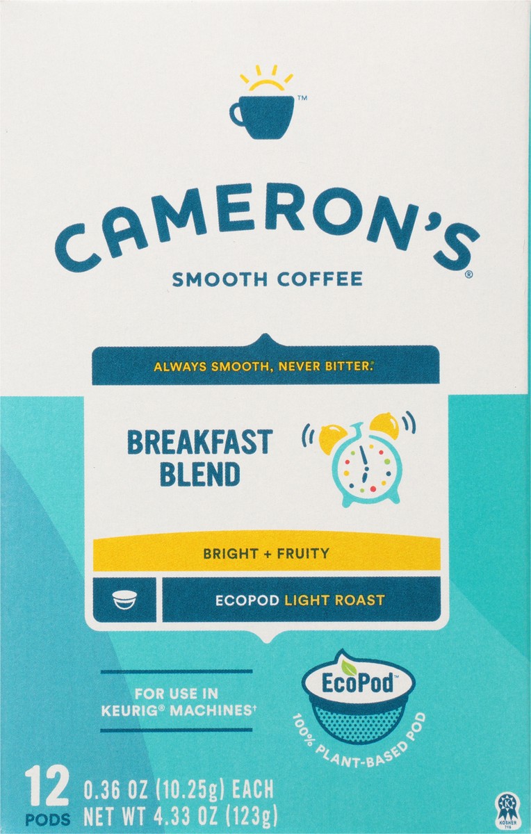 slide 3 of 9, Cameron's EcoPod Light Roast Smooth Breakfast Blend Coffee 12 - 0.36 oz ea, 12 ct