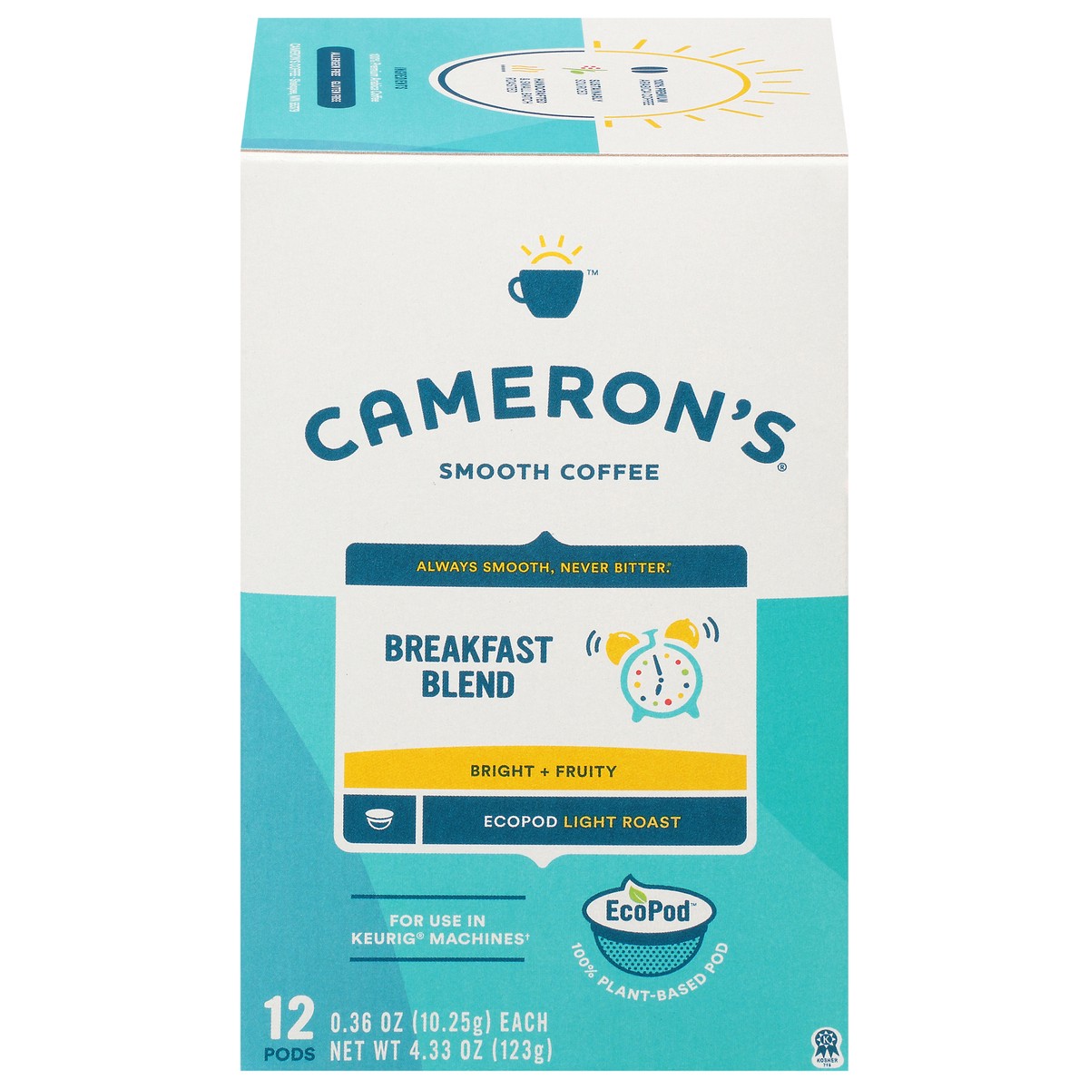 slide 1 of 9, Cameron's EcoPod Light Roast Smooth Breakfast Blend Coffee 12 - 0.36 oz ea, 12 ct