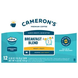 Cameron's EcoPod Light Roast Smooth Breakfast Blend Coffee - 12 ct, 0.36 oz ea