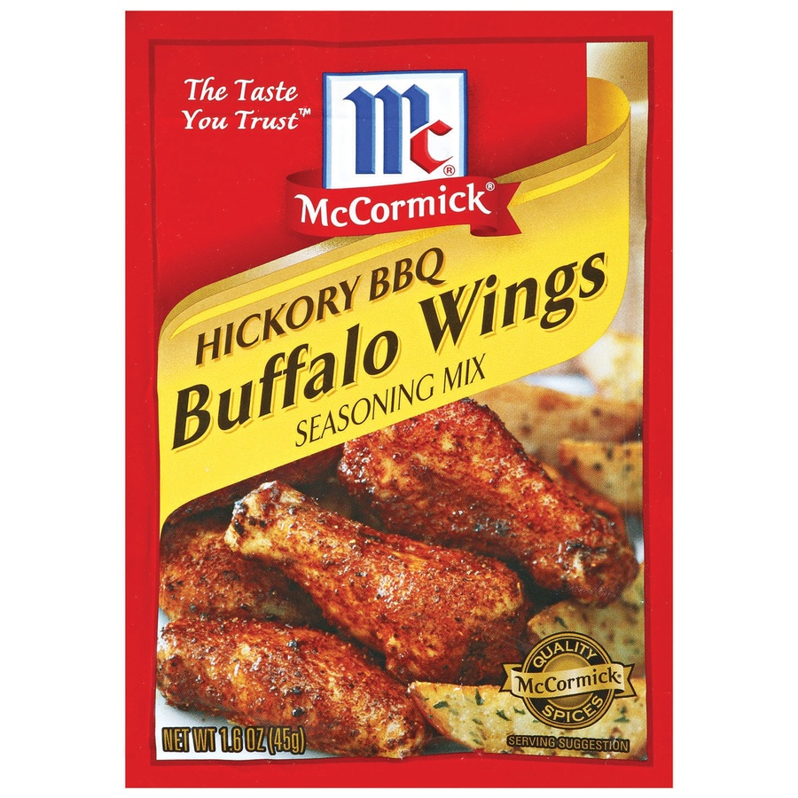 slide 1 of 1, McCormick Seasoning Mix, Hickory BBQ Buffalo Wings, 1.6 oz