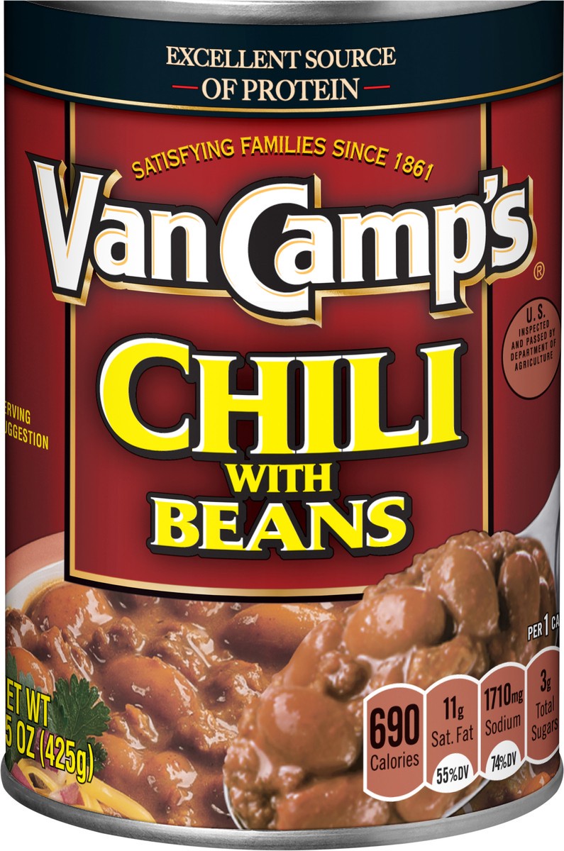 slide 5 of 5, Van Camp's Chili with Beans 15 oz, 15 oz