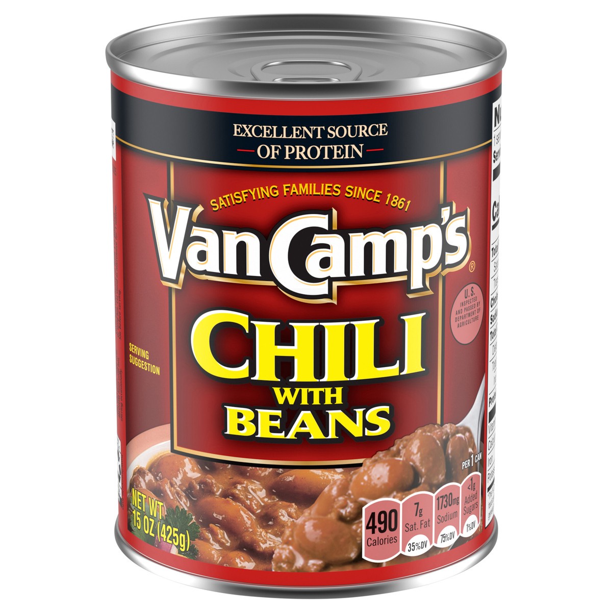 slide 1 of 5, Van Camp's Chili with Beans 15 oz, 15 oz