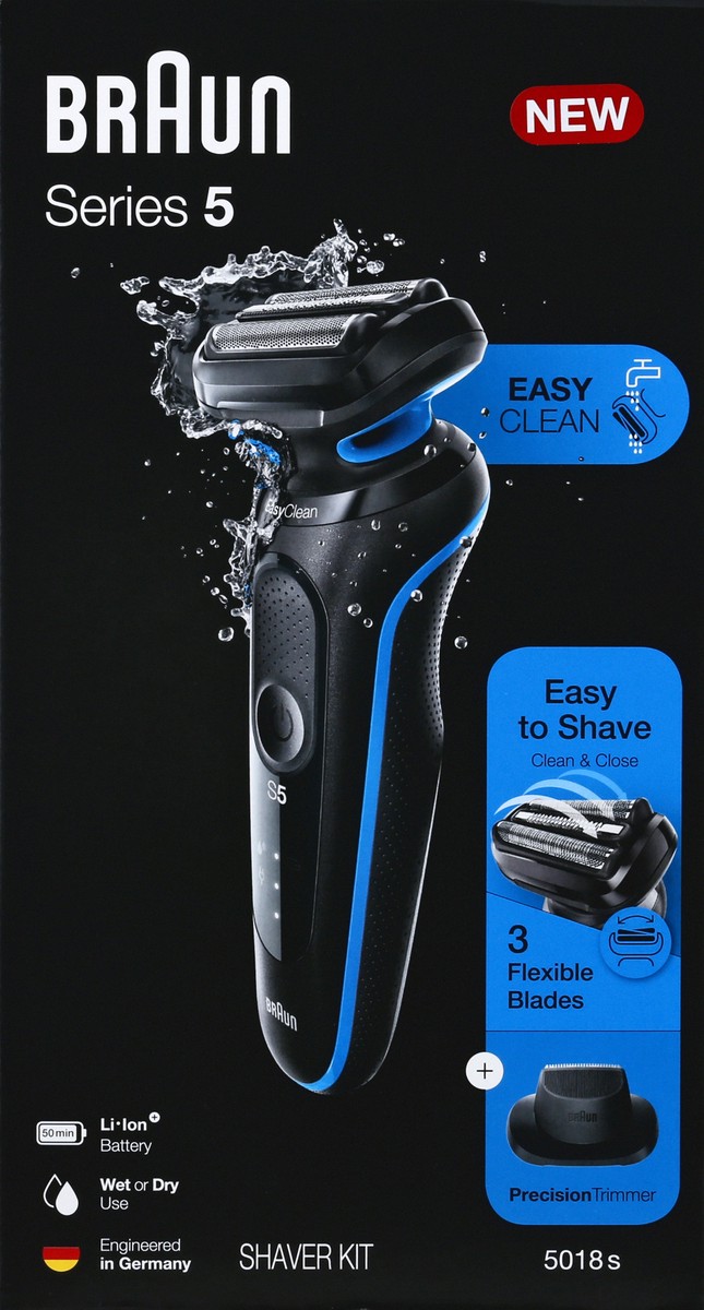 slide 6 of 9, Braun Series5 Men's Rechargeable Wet & Dry Electric Shaver With Precision Trimmer, 1 ct