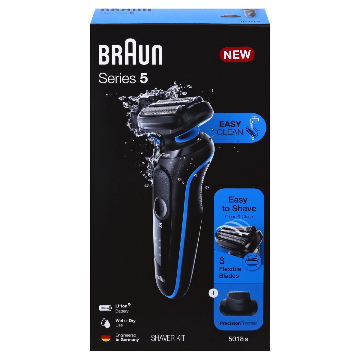 slide 1 of 9, Braun Series5 Men's Rechargeable Wet & Dry Electric Shaver With Precision Trimmer, 1 ct