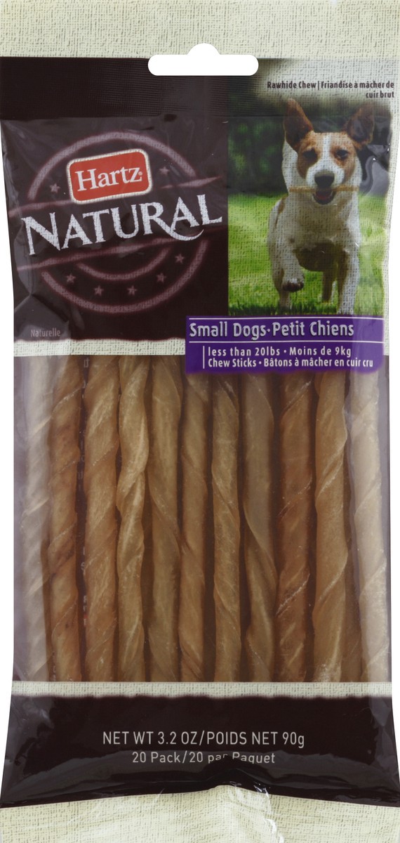 slide 2 of 2, Hartz Rawhide Chew, Natural, Small Dogs, 20 ct