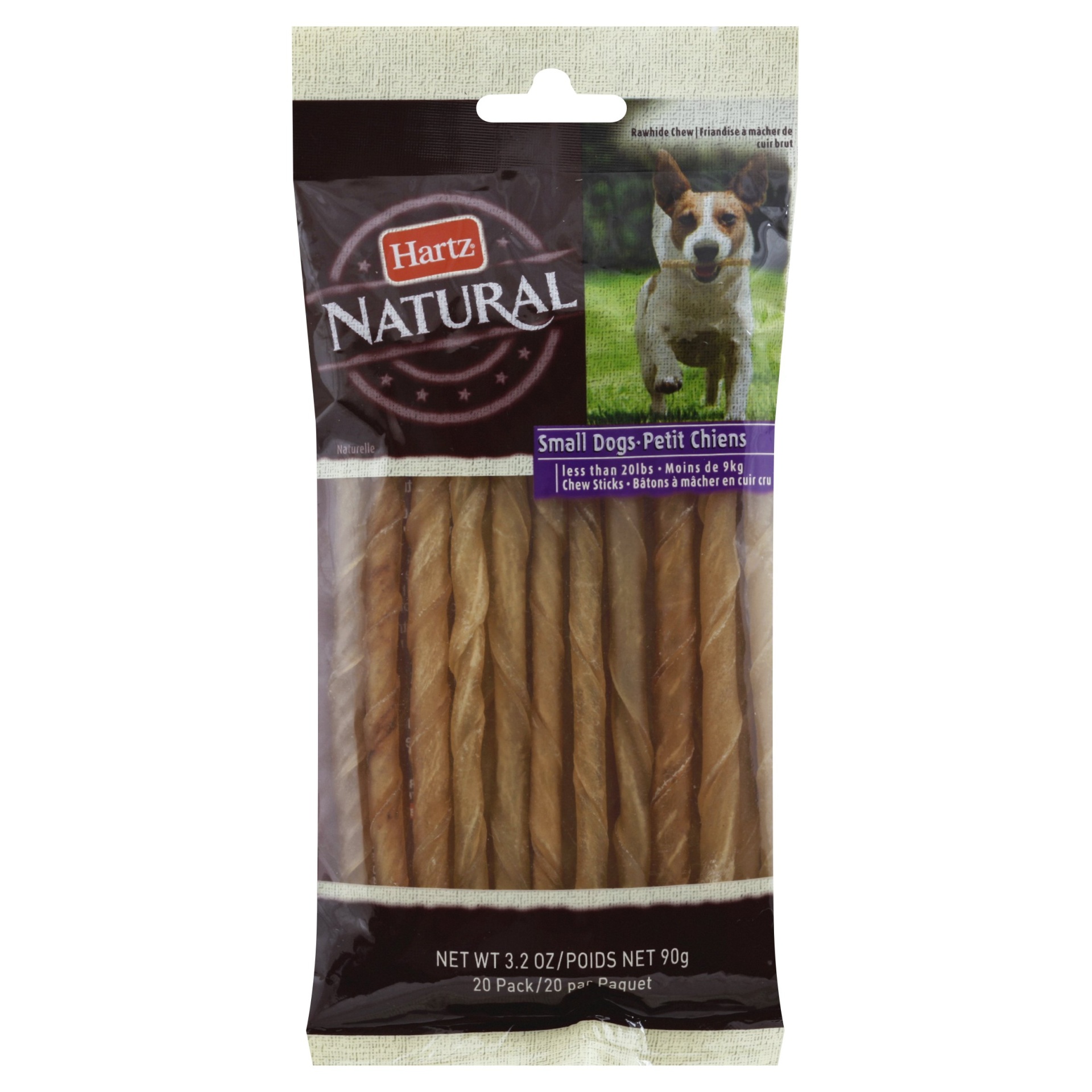 slide 1 of 1, Hartz Rawhide Chew, Natural, Small Dogs, 20 ct