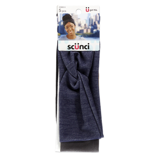 slide 1 of 1, scünci All Day Hold Headwraps 5 ea, 5 ct