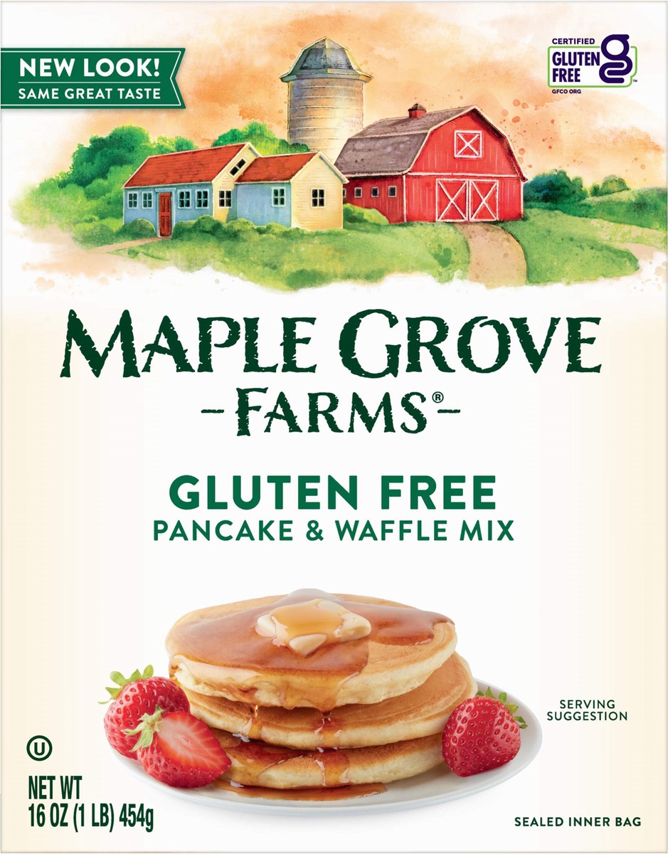 slide 4 of 9, Maple Grove Farms Gluten Free Pancake & Waffle Mix 16 oz, 16 oz