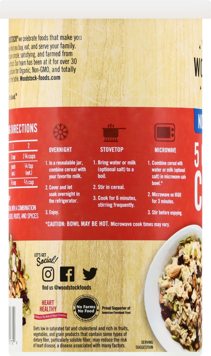 slide 5 of 13, Woodstock 5 Grain Cereal 18.5 oz, 18.5 oz