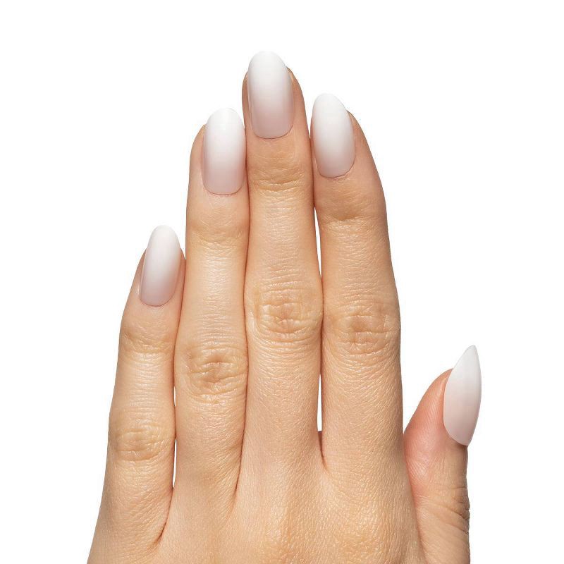 slide 5 of 6, Olive & June Press-On Fake Nails - Pure White Syrup Gradient - Medium Oval - 42ct, 42 ct