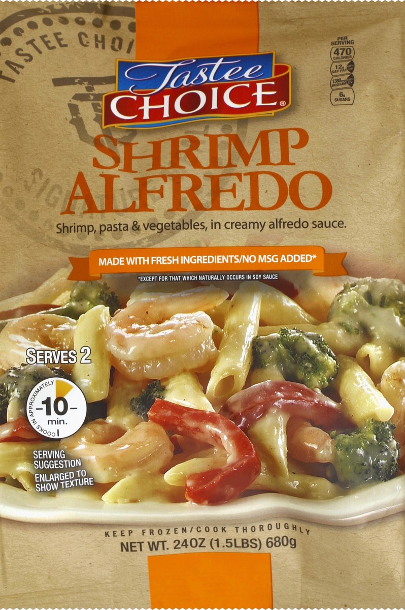 slide 5 of 5, Tastee Choice Skillet Meal Shrimp Alfredo, 24 oz