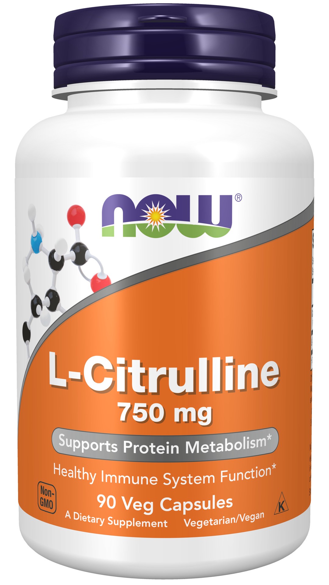 slide 1 of 4, NOW L-Citrulline 750 mg - 90 Veg Capsules, 90 ct