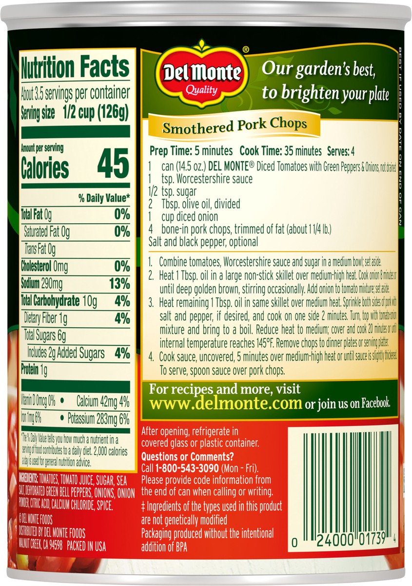 slide 6 of 7, Del Monte Diced Tomatoes With Green Peppers & Onions 14.5 oz Can, 14.5 oz