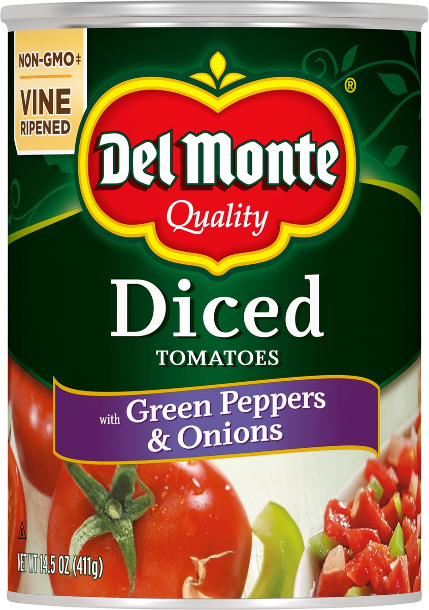 slide 5 of 7, Del Monte Diced Tomatoes With Green Peppers & Onions 14.5 oz Can, 14.5 oz