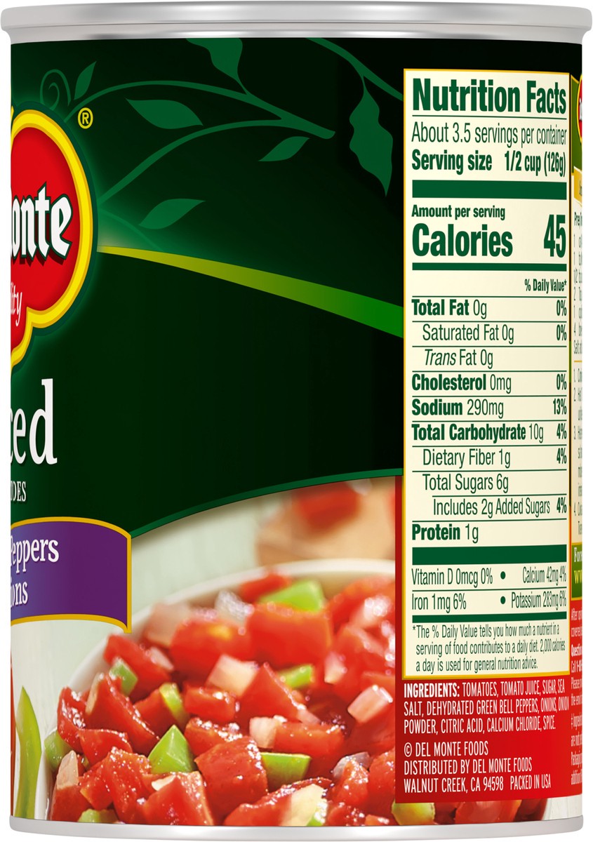 slide 2 of 7, Del Monte Diced Tomatoes With Green Peppers & Onions 14.5 oz Can, 14.5 oz