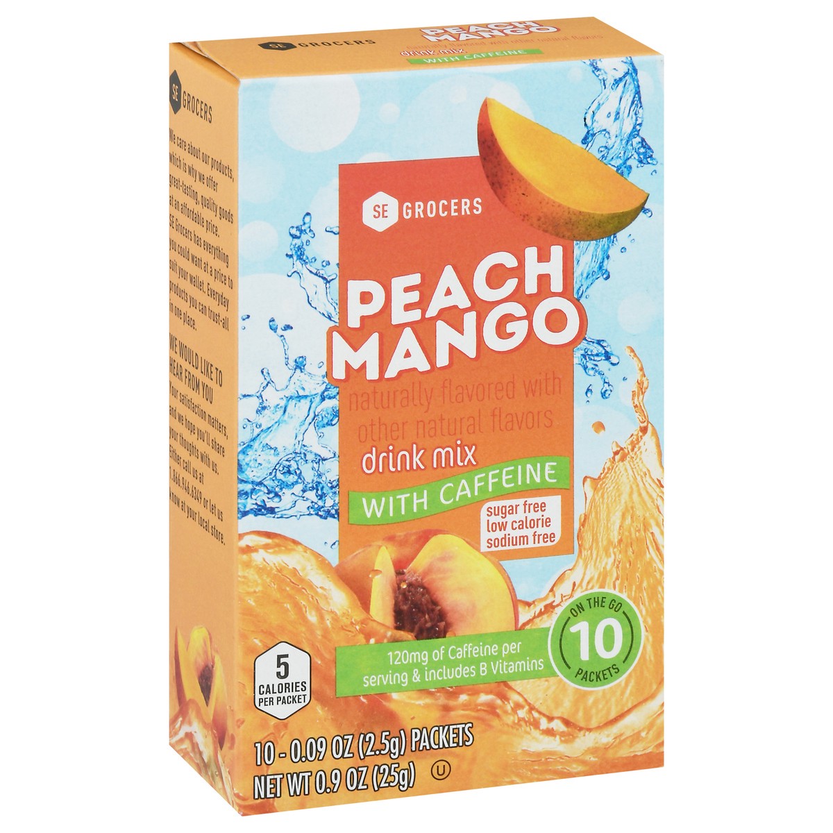 slide 7 of 9, SE Grocers Pch Mngo Engy Drk Mx - 10 ct, 10 ct