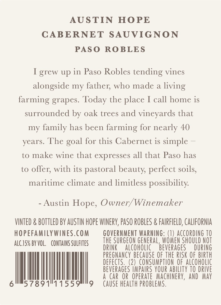slide 4 of 5, Austin Hope Winery Cabernet Sauvignon 1.5, 1.5 liter
