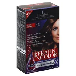 Schwarzkopf Keratin Permanent Hair Dye Cream, 5.3 Berry Brown